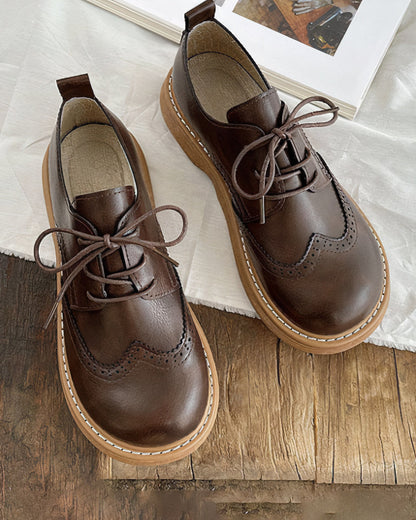Chaussures Oxford en cuir rétro pour femmes – Confort exceptionnel et style intemporel, taille standard UE