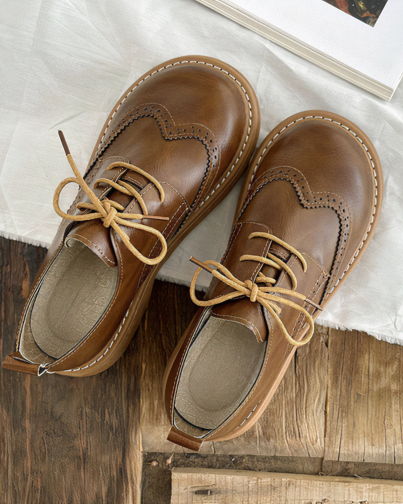 Chaussures Oxford en cuir rétro pour femmes – Confort exceptionnel et style intemporel, taille standard UE