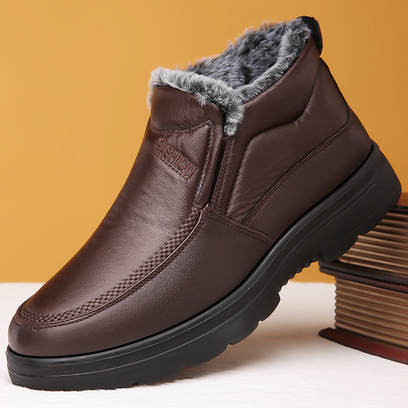 Chaussures étanches pour homme à enfiler avec doublure en polaire et semelle antidérapante – Confort et élégance