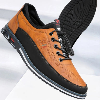 Oxford Leather Shoes for Men with Comfortable Insole – Brown, Black, Gray, Khaki