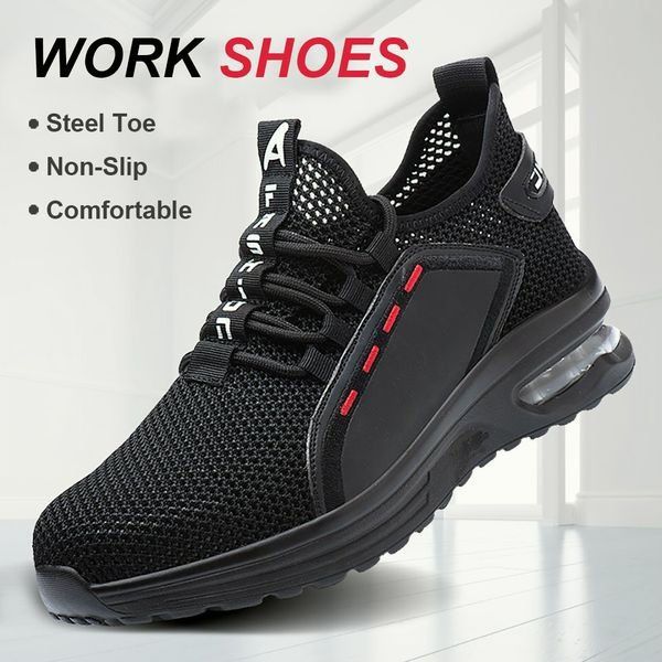 Ultra Lightweight Safety Shoes with Steel Toe Protection and Breathable Mesh Upper