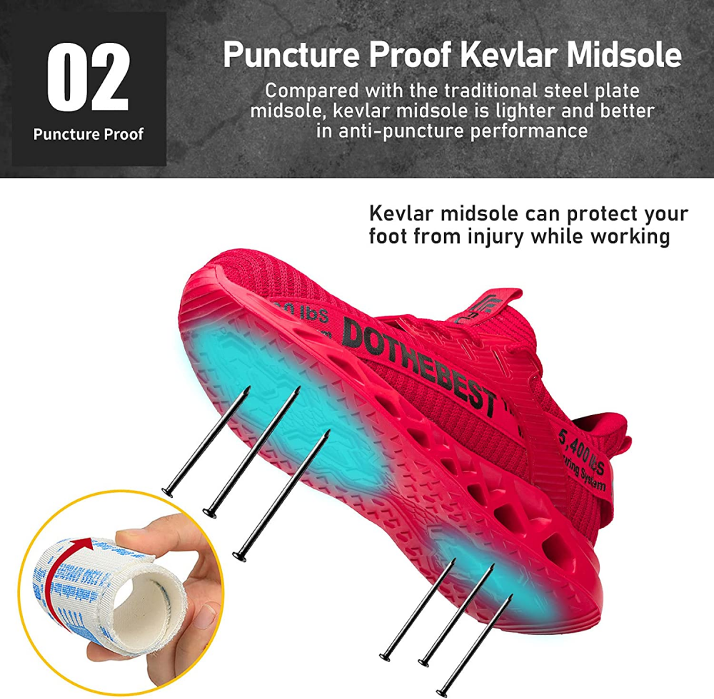 Lightweight safety shoes with steel toe cap and Kevlar sole – Optimal comfort and protection