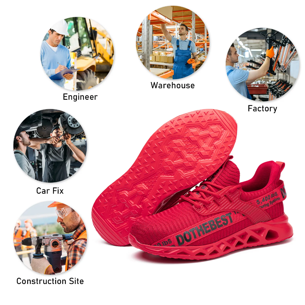 Lightweight safety shoes with steel toe cap and Kevlar sole – Optimal comfort and protection