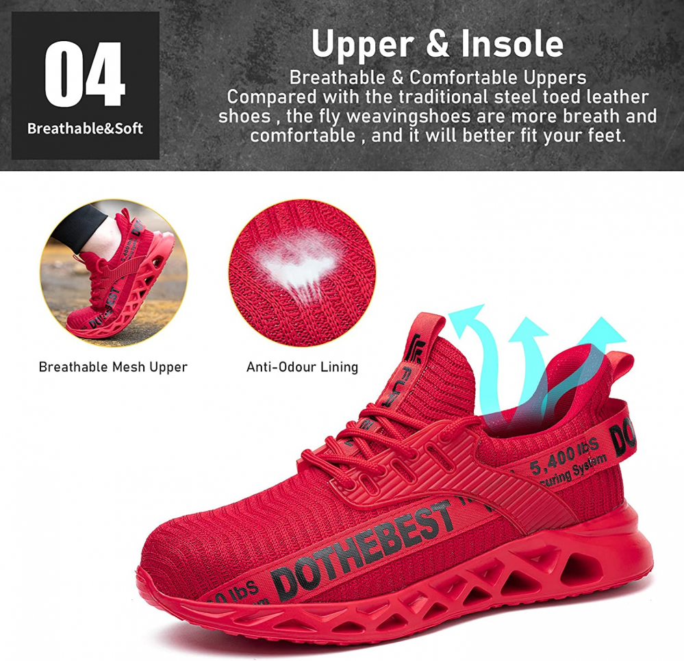 Lightweight safety shoes with steel toe cap and Kevlar sole – Optimal comfort and protection