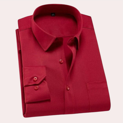 Chemise ajustée pour homme en tissu extensible – Respirante et infroissable, idéale pour les occasions décontractées et formelles