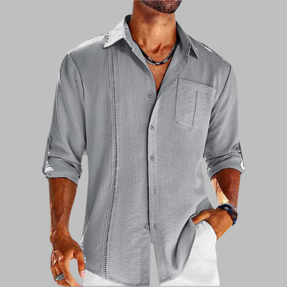 Chemise décontractée en coton respirant pour homme – Tissu léger et polyvalent, idéal pour le bureau et les sorties