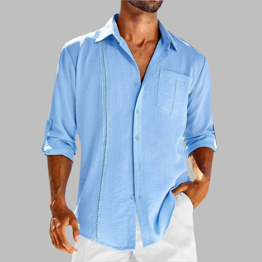 Chemise décontractée en coton respirant pour homme – Tissu léger et polyvalent, idéal pour le bureau et les sorties