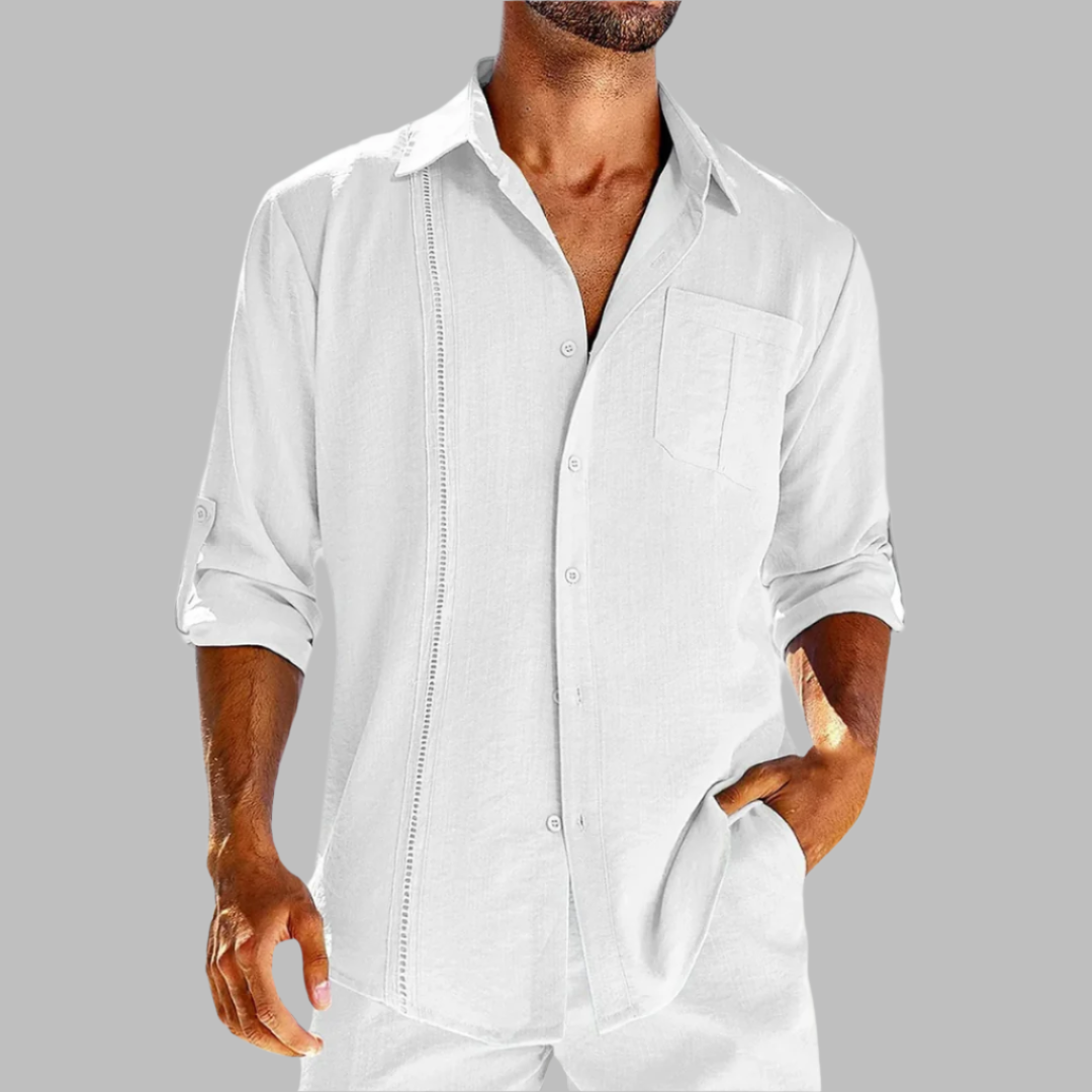 Chemise décontractée en coton respirant pour homme – Tissu léger et polyvalent, idéal pour le bureau et les sorties