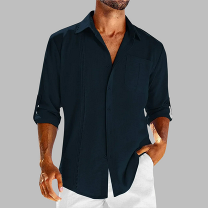 Chemise décontractée en coton respirant pour homme – Tissu léger et polyvalent, idéal pour le bureau et les sorties