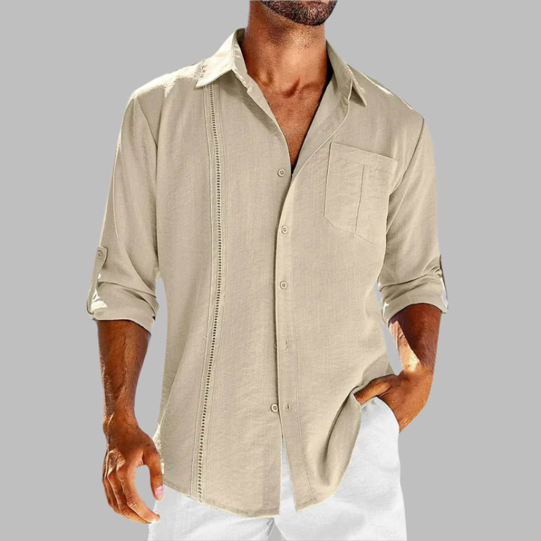 Chemise décontractée en coton respirant pour homme – Tissu léger et polyvalent, idéal pour le bureau et les sorties