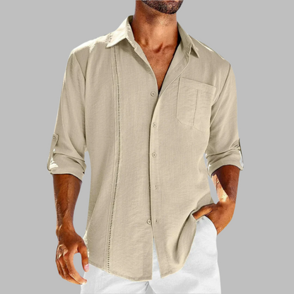 Chemise décontractée en coton respirant pour homme – Tissu léger et polyvalent, idéal pour le bureau et les sorties