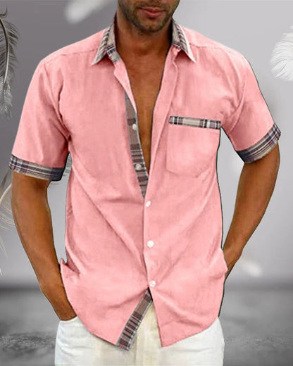 Chemise en coton à manches courtes pour homme – Coupe ajustée et tissu respirant, disponible en plusieurs tailles