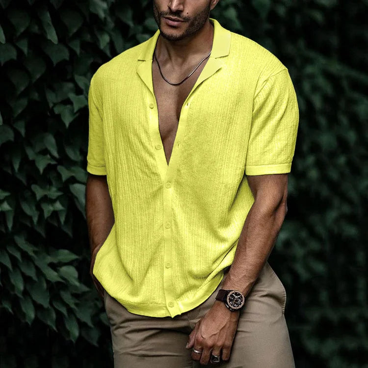 Chemise d'été en lin pour homme – Vêtement décontracté respirant avec coupe flatteuse
