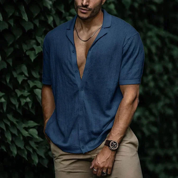 Chemise d'été en lin pour homme – Vêtement décontracté respirant avec coupe flatteuse