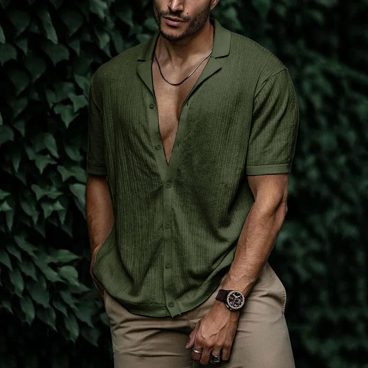 Chemise d'été en lin pour homme – Vêtement décontracté respirant avec coupe flatteuse
