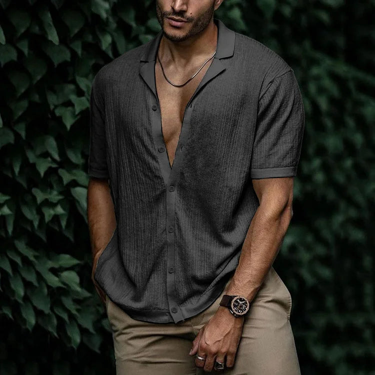 Chemise d'été en lin pour homme – Vêtement décontracté respirant avec coupe flatteuse