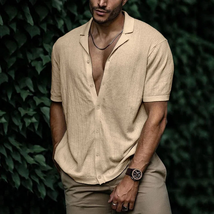 Chemise d'été en lin pour homme – Vêtement décontracté respirant avec coupe flatteuse