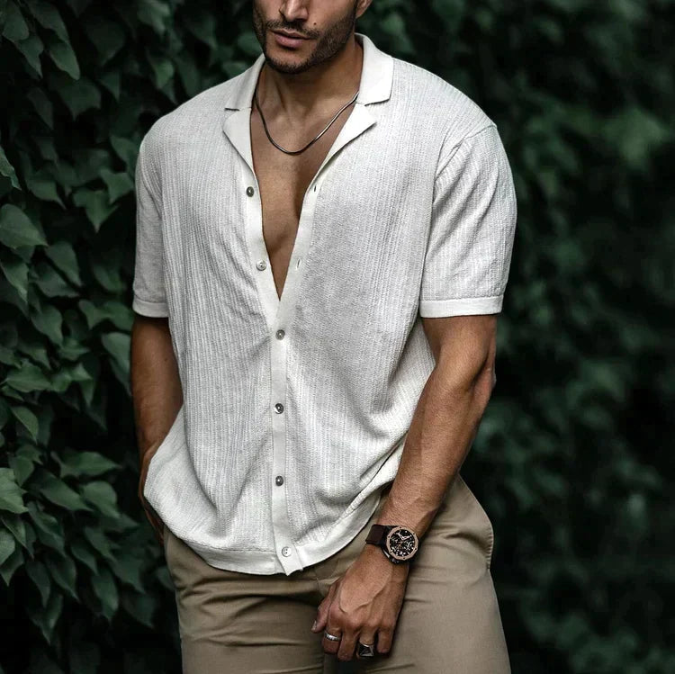 Chemise d'été en lin pour homme – Vêtement décontracté respirant avec coupe flatteuse