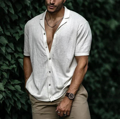 Chemise d'été en lin pour homme – Vêtement décontracté respirant avec coupe flatteuse