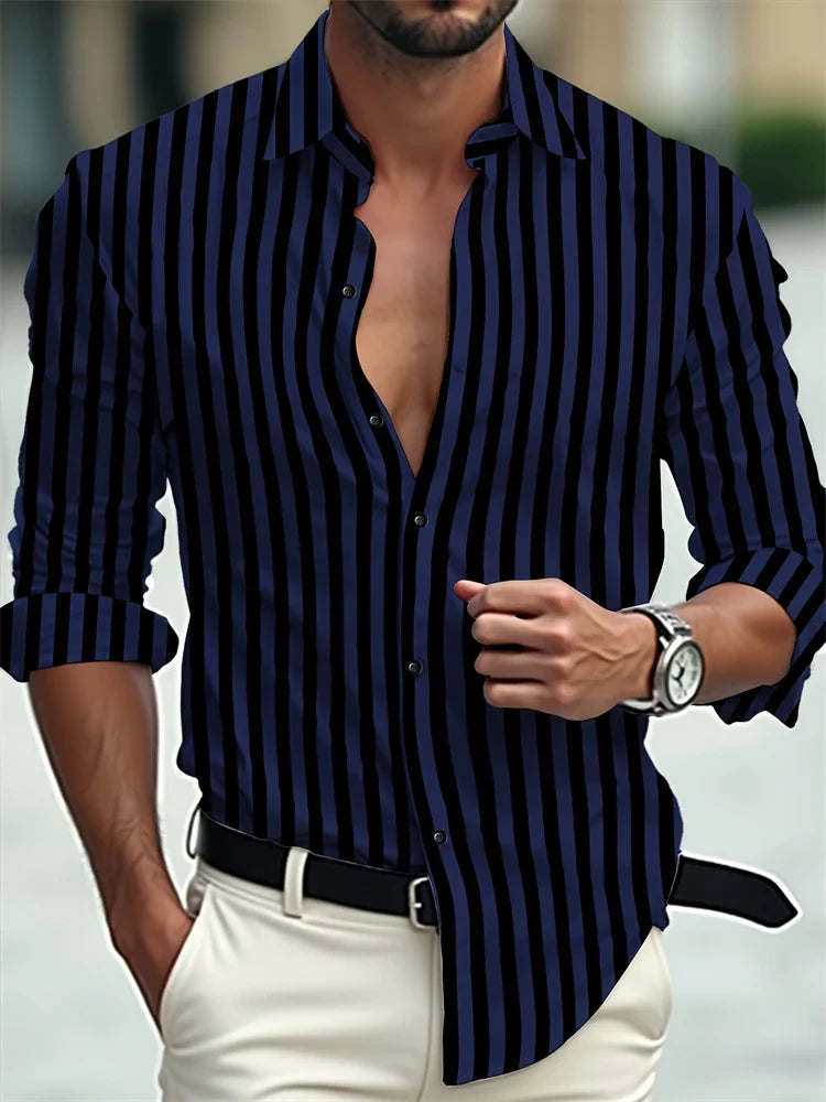 Chemise en coton pour homme avec col structuré et tissu respirant – Coupe ajustée pour occasions formelles et décontractées