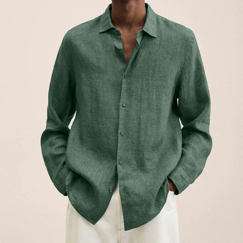 Chemise en lin respirante pour homme – Élégante et confortable pour toutes les occasions