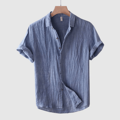 Chemise en lin à manches courtes pour homme – Légère et respirante pour la détente et la plage