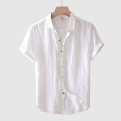 Chemise en lin à manches courtes pour homme – Légère et respirante pour la détente et la plage