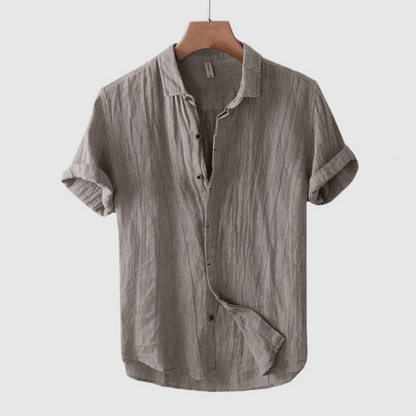 Chemise en lin à manches courtes pour homme – Légère et respirante pour la détente et la plage