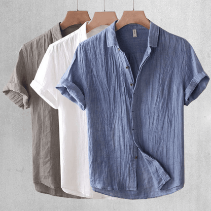 Chemise en lin à manches courtes pour homme – Légère et respirante pour la détente et la plage