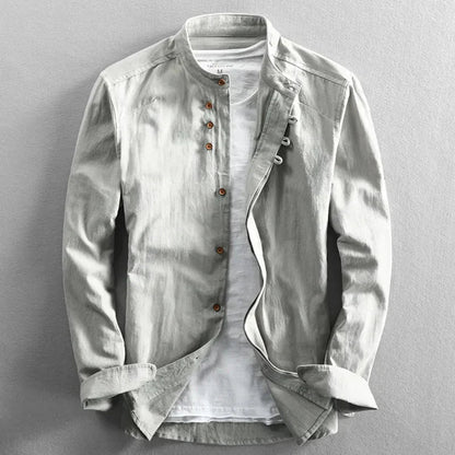 Chemise japonaise en mélange lin-coton pour homme – Coupe polyvalente S-3XL
