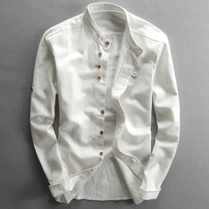 Chemise japonaise en mélange lin-coton pour homme – Coupe polyvalente S-3XL