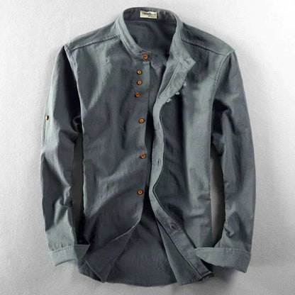 Chemise japonaise en mélange lin-coton pour homme – Coupe polyvalente S-3XL