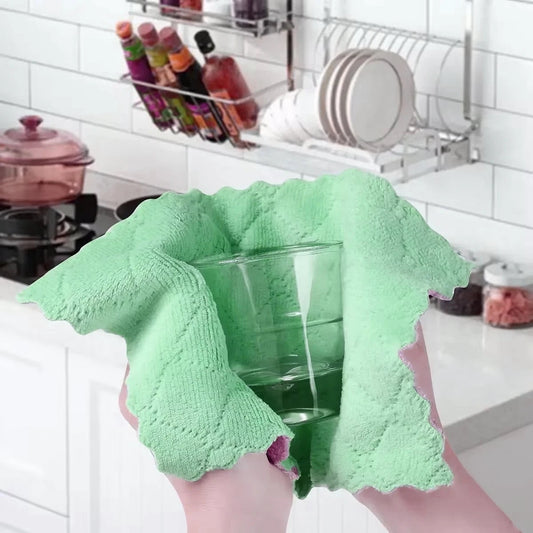 Reusable Cotton Dish Cloths - Pack of 10 Highly Absorbent Towels for Effective Cleaning