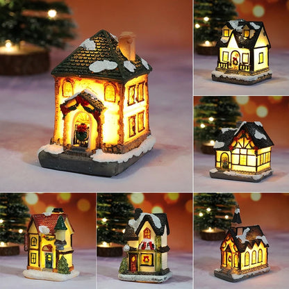 Décorations lumineuses de Noël pour la maison – Ornements en résine avec pile pour enfants et Nouvel An 2025