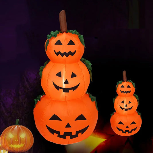 3.94 ft Inflatable Halloween Pumpkin with Rotating LED Lights – Outdoor Decoration