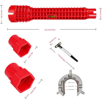 Clé magique polyvalente 8 en 1 pour plomberie et robinets – Outil pratique