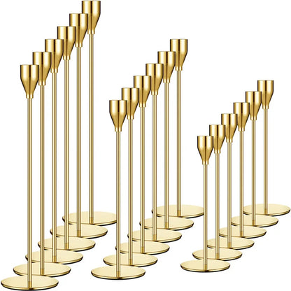 Cleo Candle Holders Set | Elegant Gold Candle Holders for Home Decor