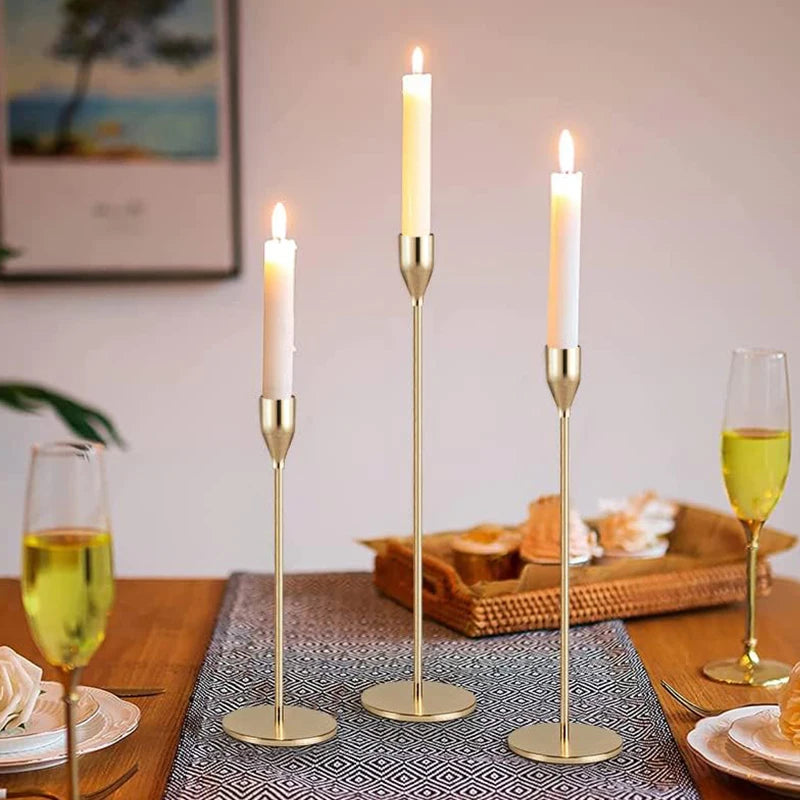 Cleo Candle Holders Set | Elegant Gold Candle Holders for Home Decor