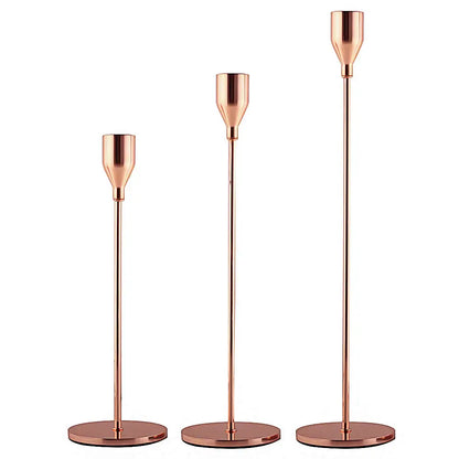 Cleo Candle Holders Set | Elegant Gold Candle Holders for Home Decor