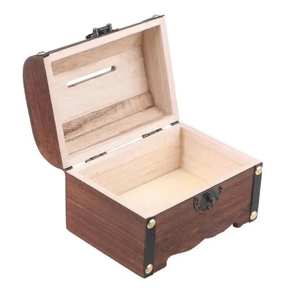Coffre de rangement en bois ancien avec serrure – Boîte élégante pour la décoration intérieure et le rangement d'objets précieux