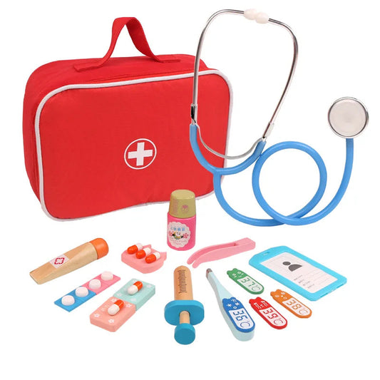 Wooden Medical Play Set for Children – Creative Role Educational Toy, Ideal for 3 Years and Up, Multicolor