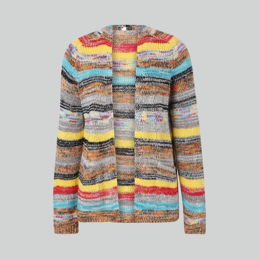 Cora Cardigan | Colorful Striped Knit