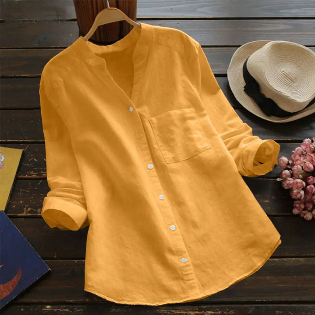 Cardigan long Cora | Coton et lin, col en V pour femmes