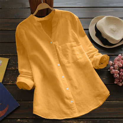 Cardigan long Cora | Coton et lin, col en V pour femmes
