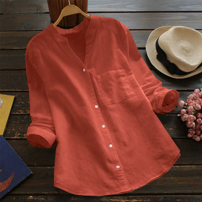 Cardigan long Cora | Coton et lin, col en V pour femmes