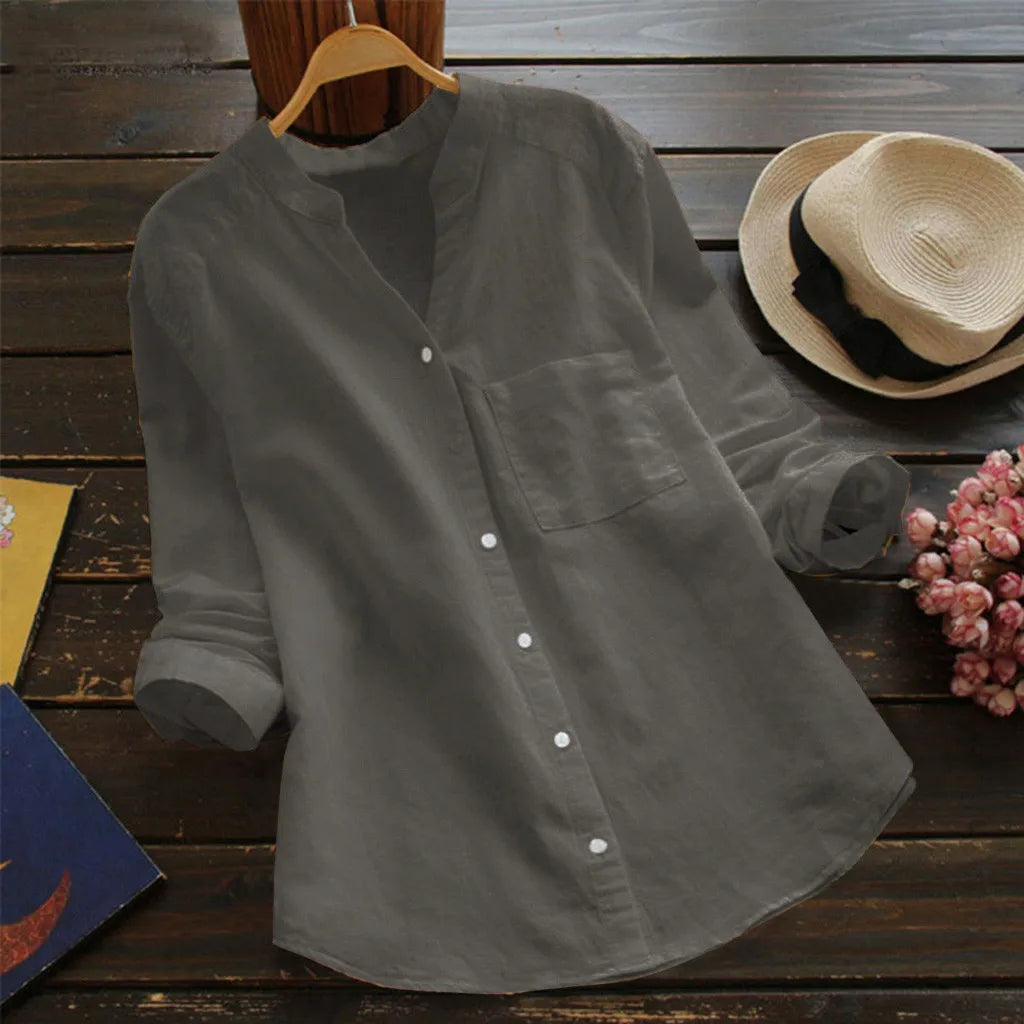 Cardigan long Cora | Coton et lin, col en V pour femmes