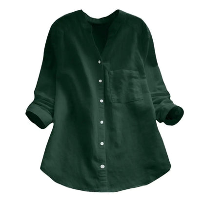 Cardigan long Cora | Coton et lin, col en V pour femmes