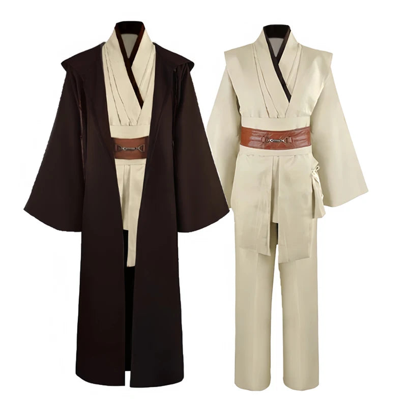 Costume de Jedi avec capuche pour adultes – Ensemble de robe, tunique et pantalon pour déguisement
