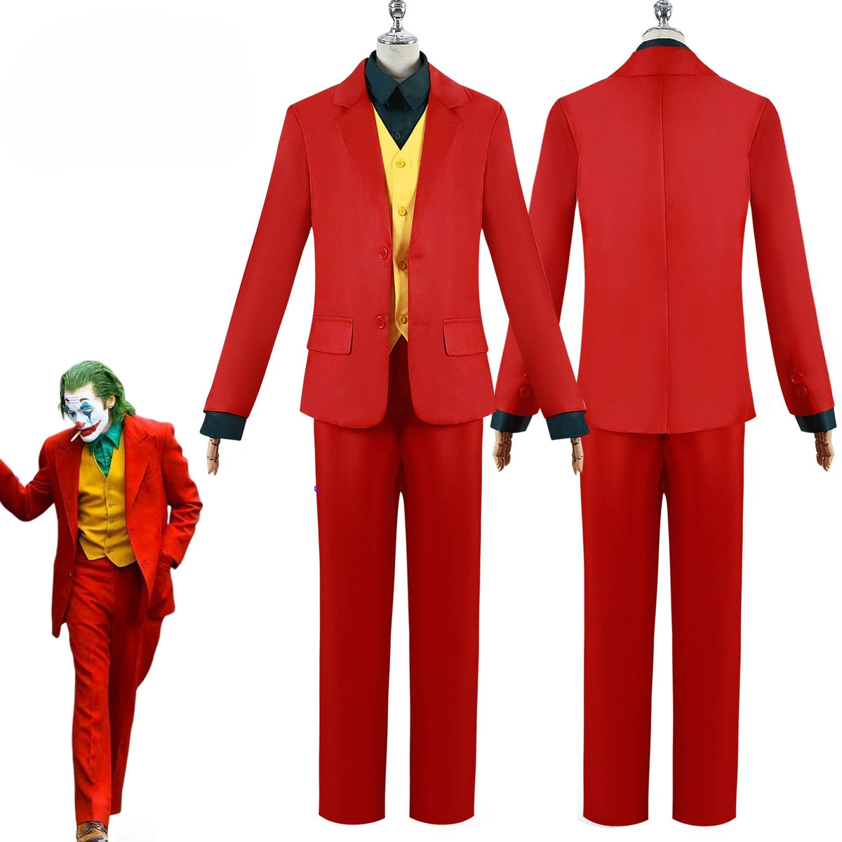 Costume de Joker Rouge pour Homme avec Veste, Gilet et Pantalon – Idéal pour Halloween 2025