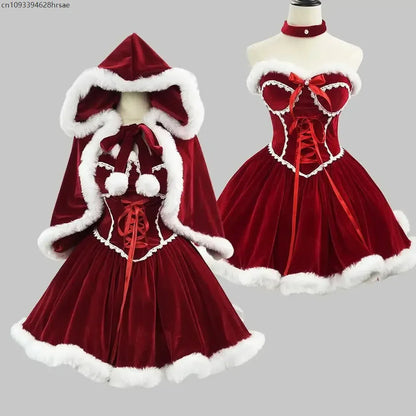 Costume médiéval avec cape à capuche rétro – Robe idéale pour le carnaval et Noël, confortable et élégante